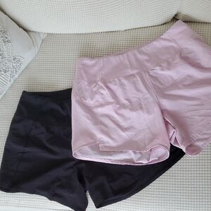 Brooks 2 Pair Chaser Running Athletic Shorts Lightweight Comfort Pink and Black